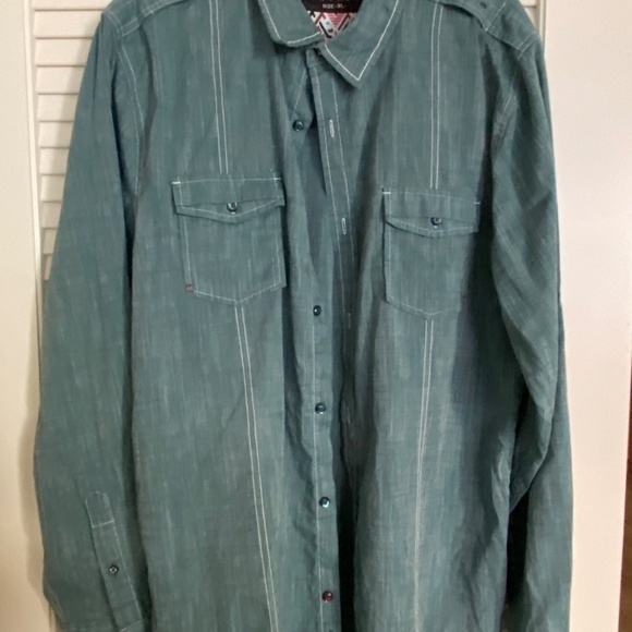 Tranquility Mayhem Handcrafted Shirt Size XL Blue-green color - Picture 2 of 7